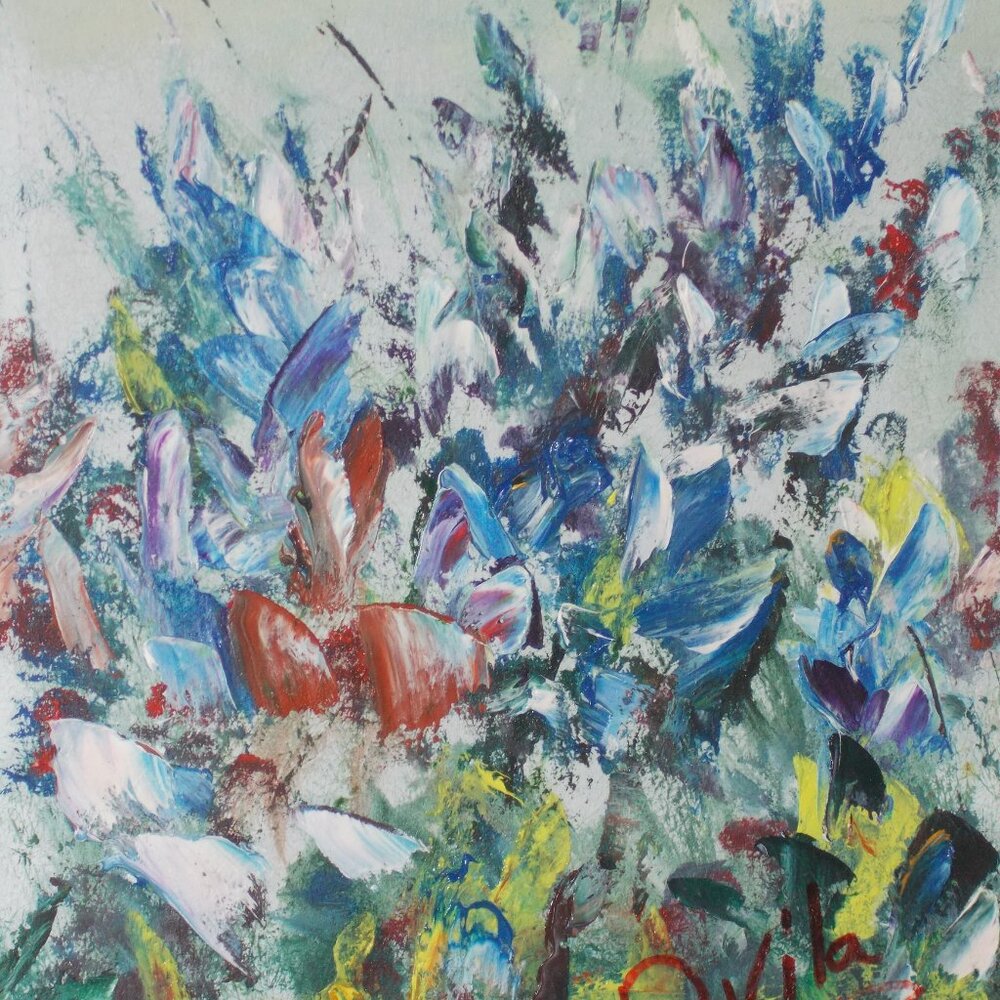 Original Collectable "Bluebonnets Galore" oil painting by Texas Artist Davila - Picture 5 of 6